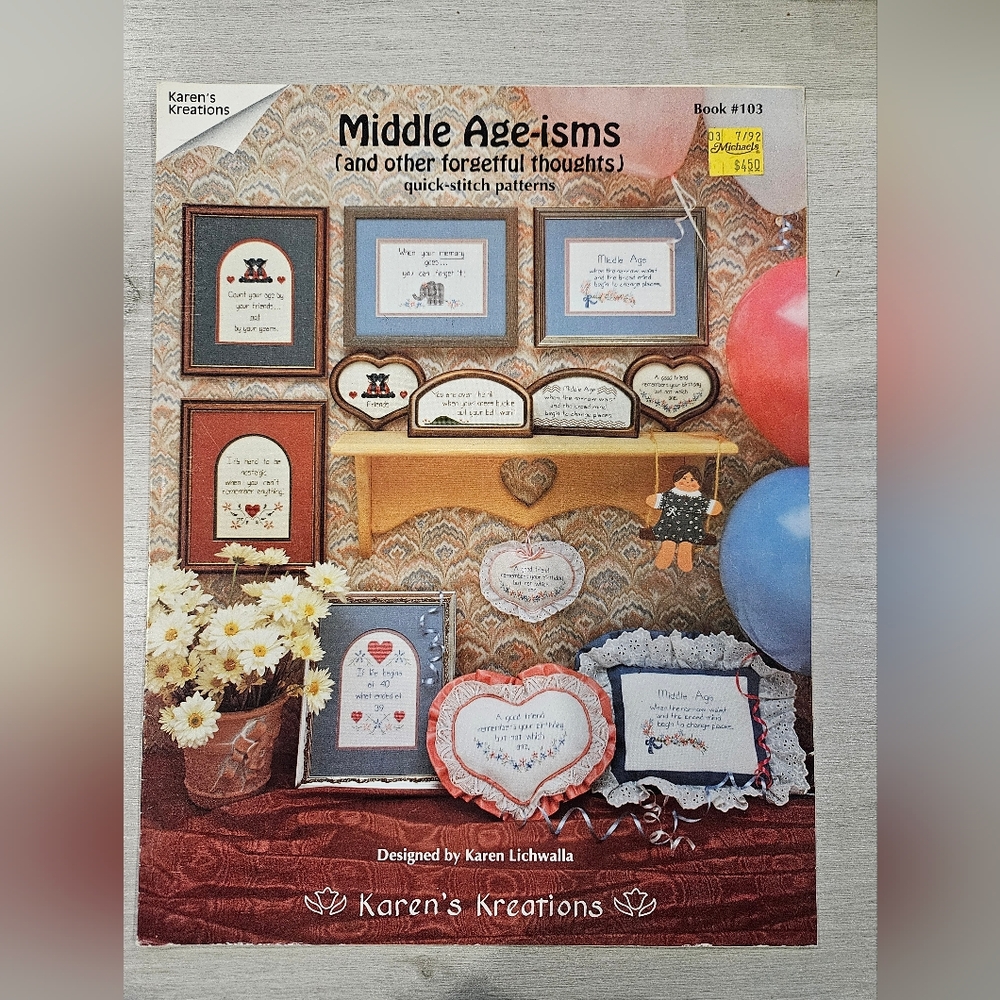 Middle Age-isms Counted Cross Stitch Charted Designs Karen's Kreations 1988